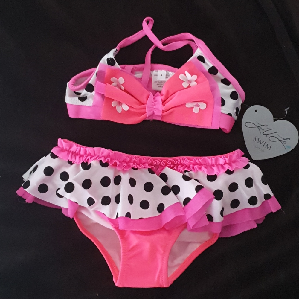 Love U Lots NWT 2 pc Polka Dot Bikini Swimsuit